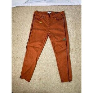 Longhorn, Parker Smith Tuxedo Stripe Skinny Jeans size 32 Burnt Orange, A-1